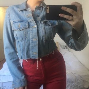 Brandy Melville cropped NY jean jacket